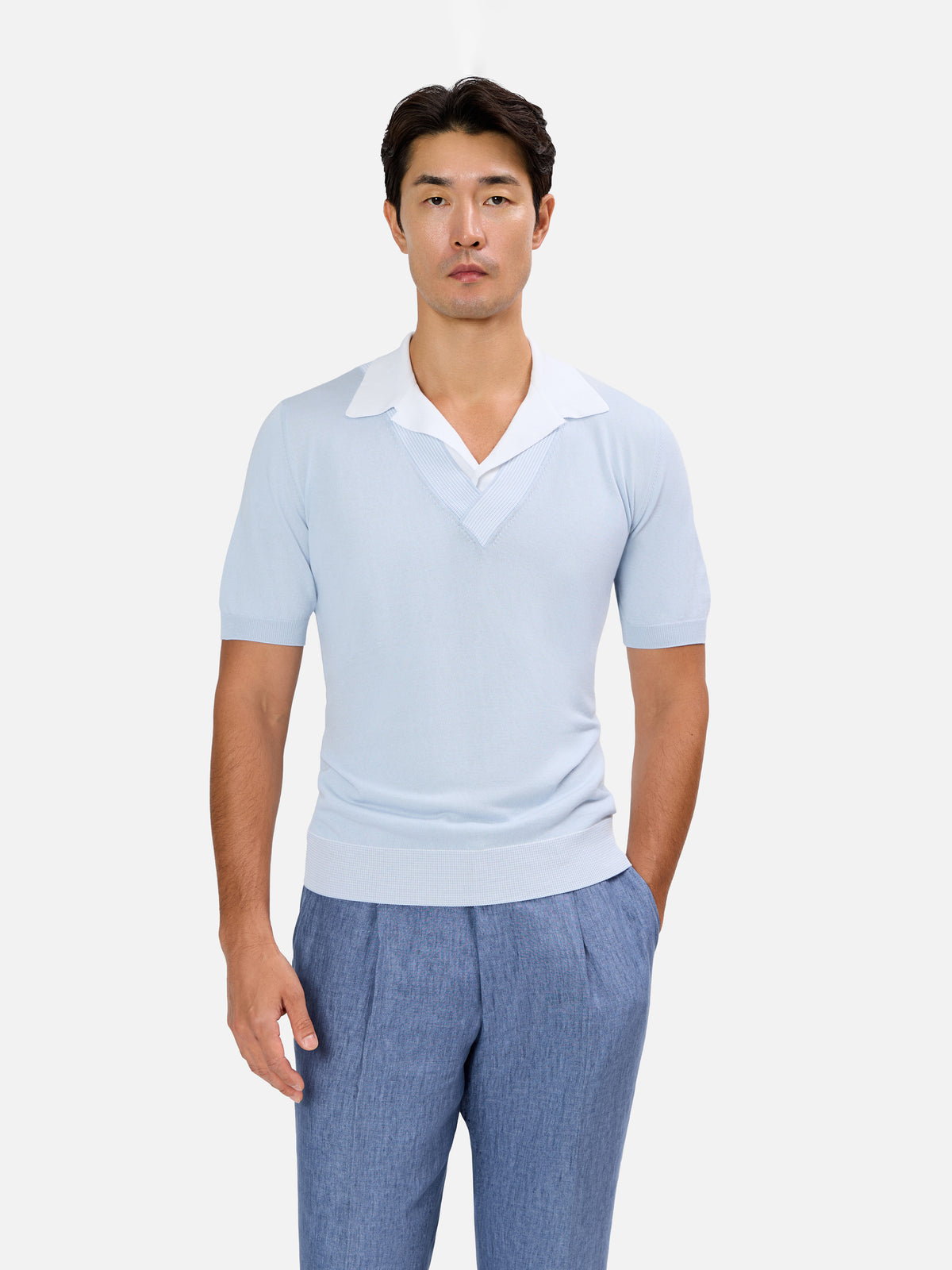Marzio Wide Collar Open Skipper Polo
