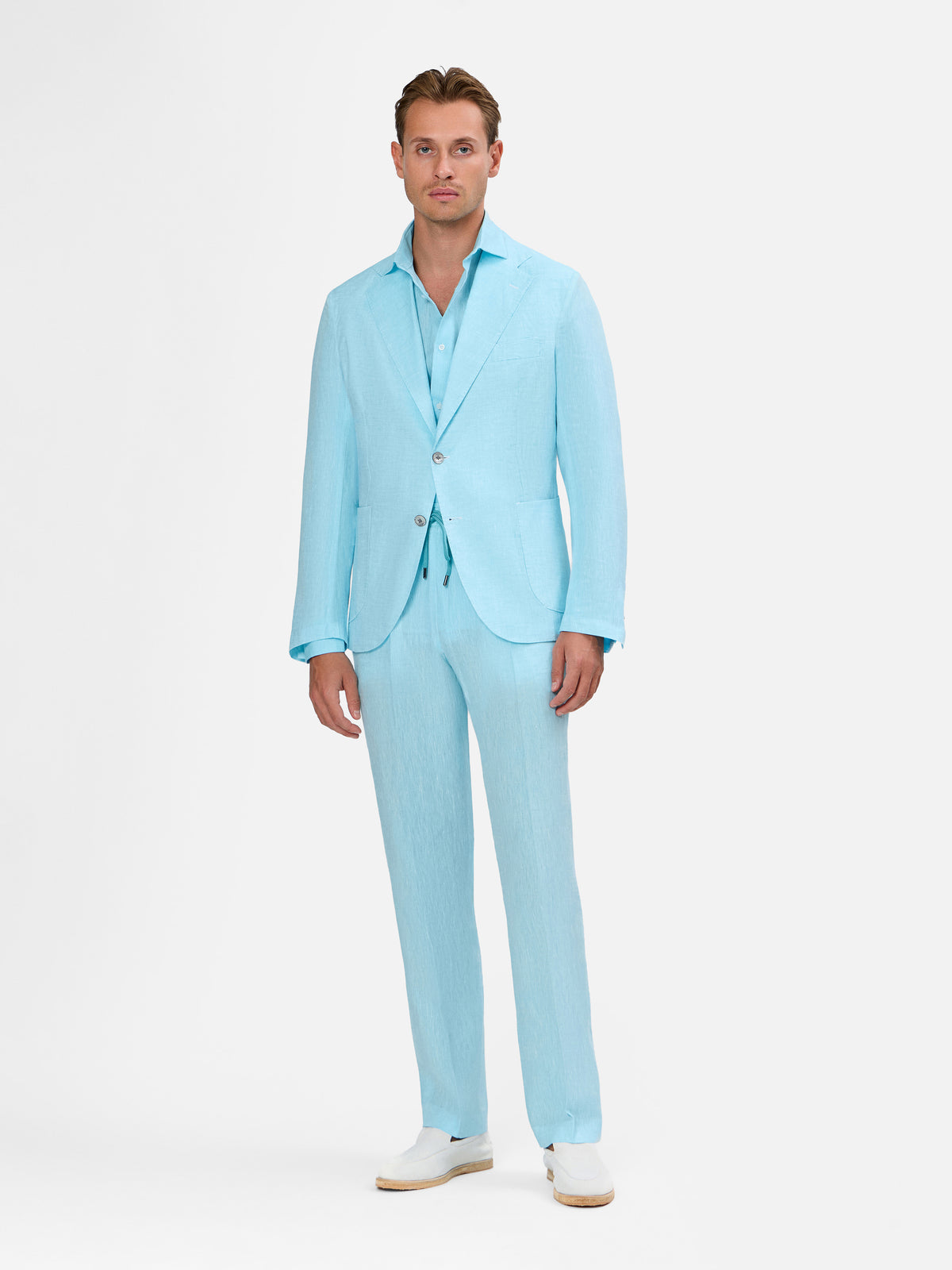 Fortino Unconstructed Linen Beach Suit