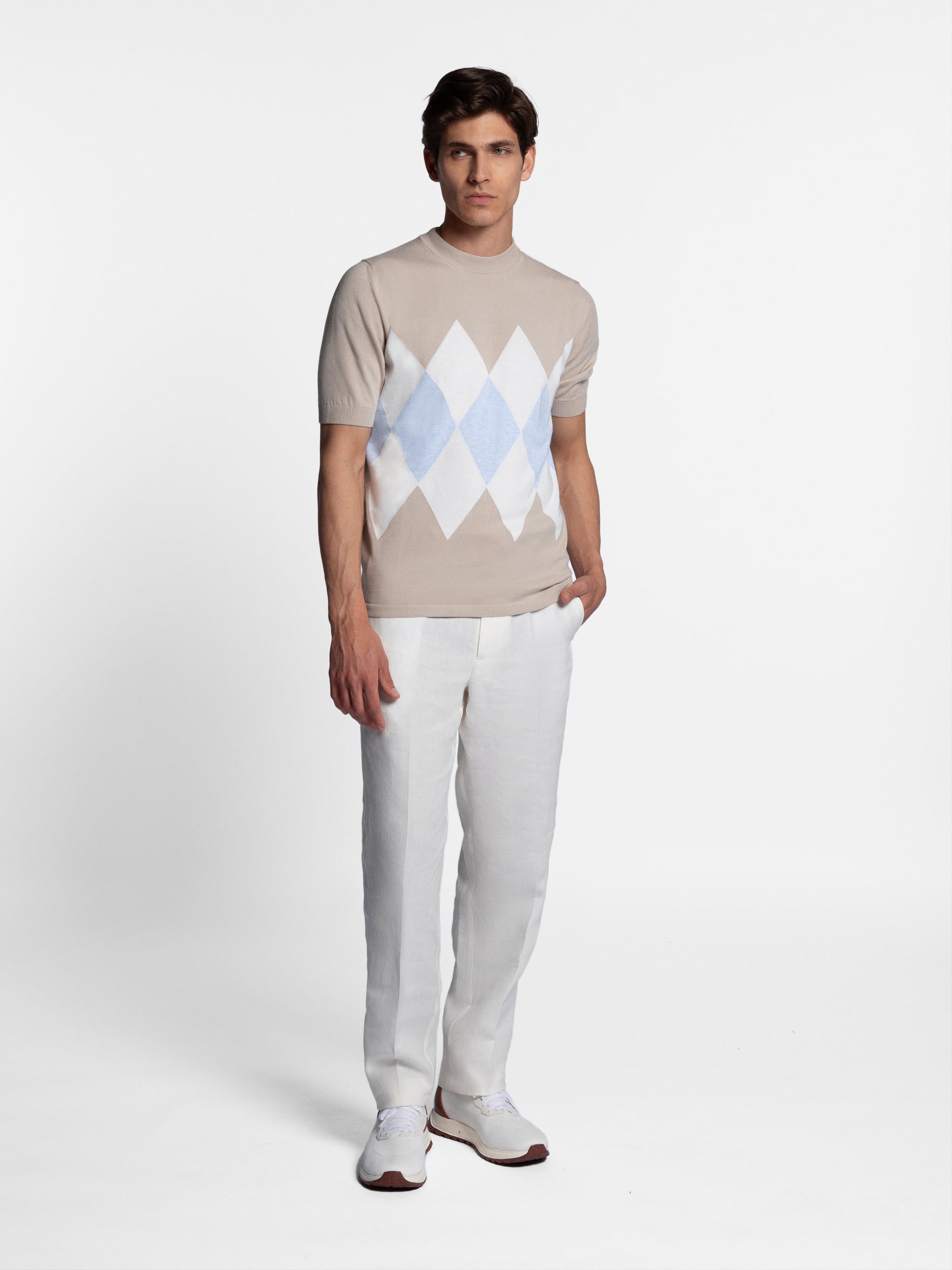 Naviero Argyle S/SL Crewneck