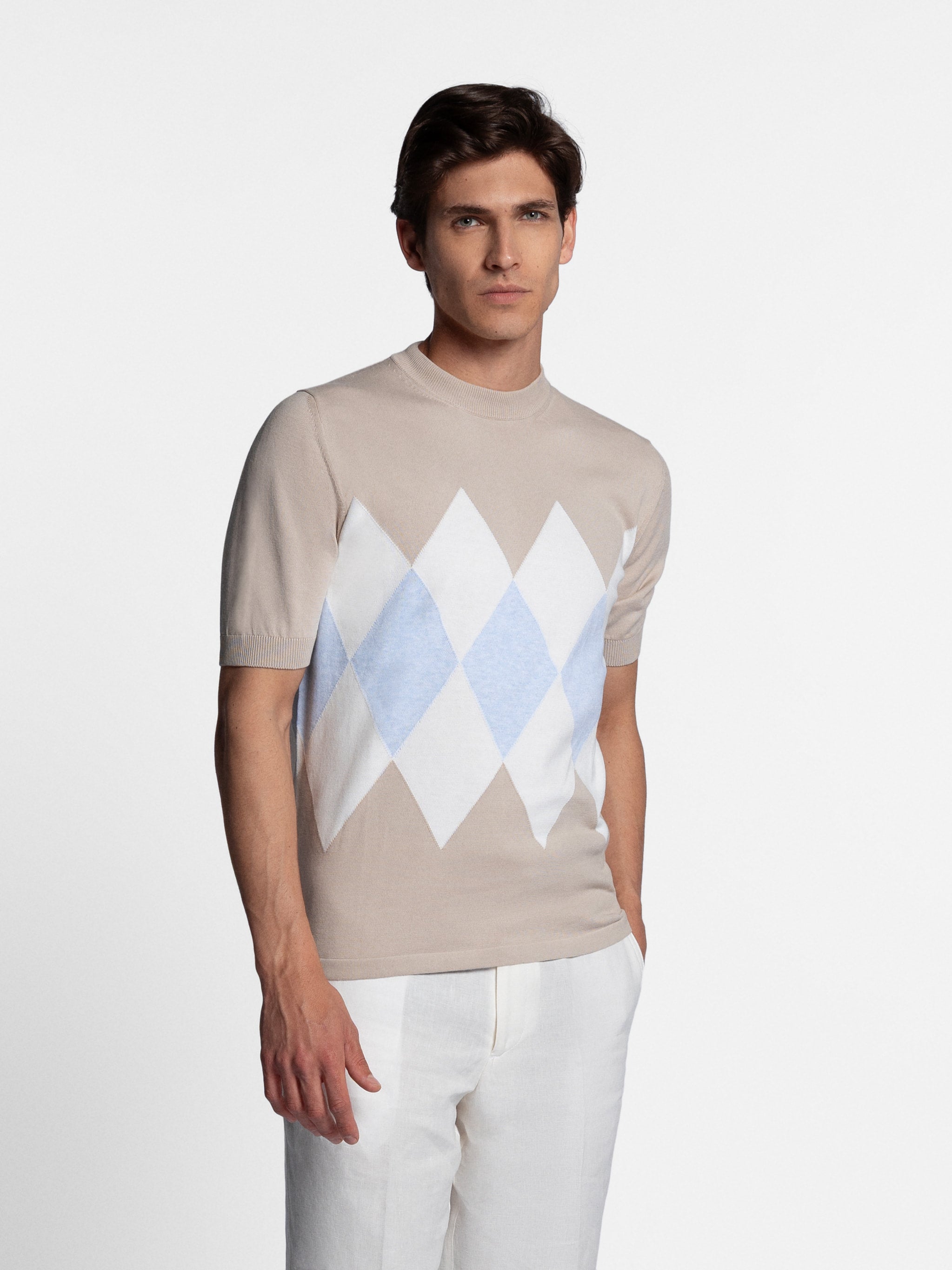 Naviero Argyle S/SL Crewneck