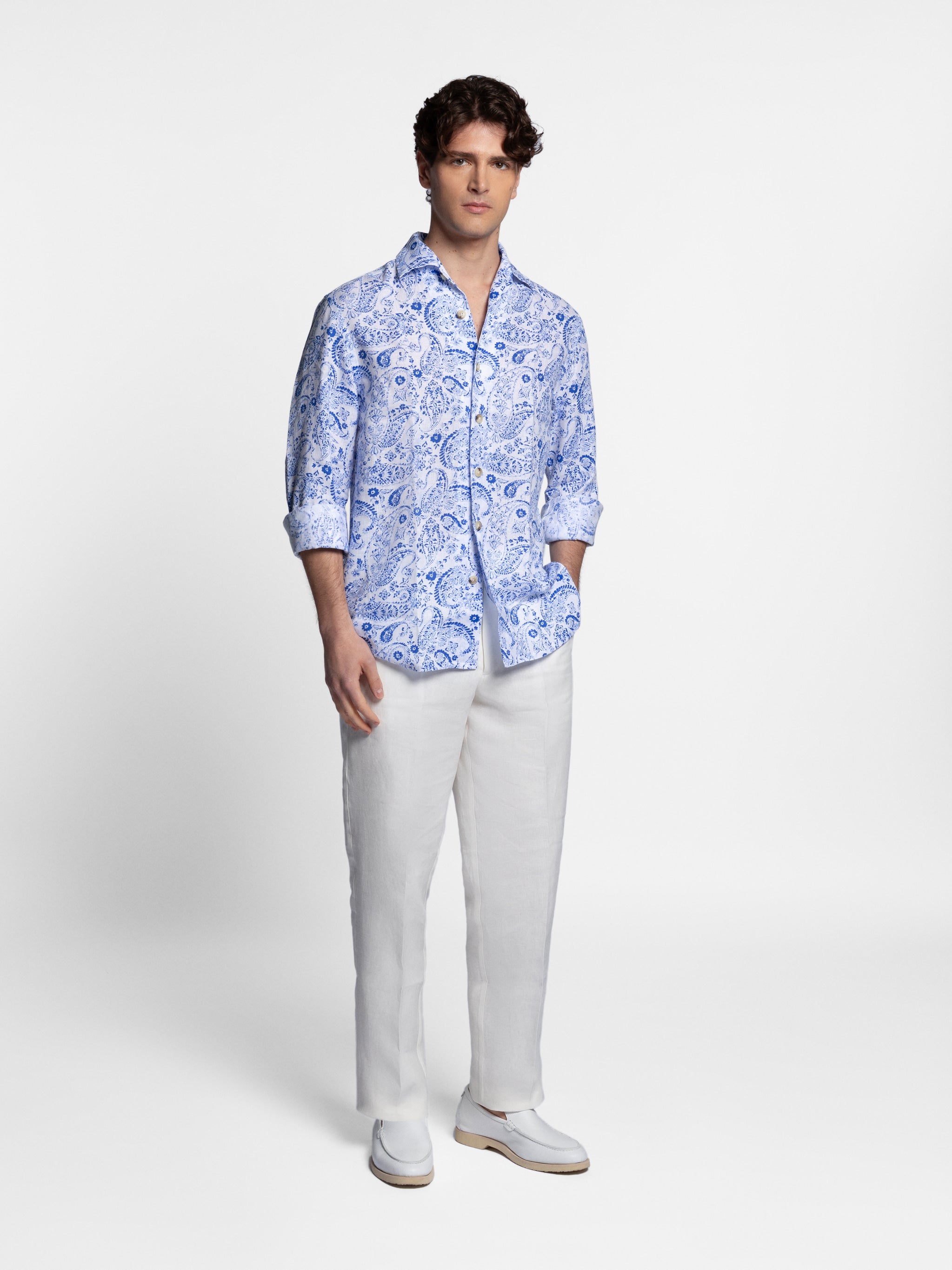 Abramo Shirt Bahamas Linen Shirt with Motif