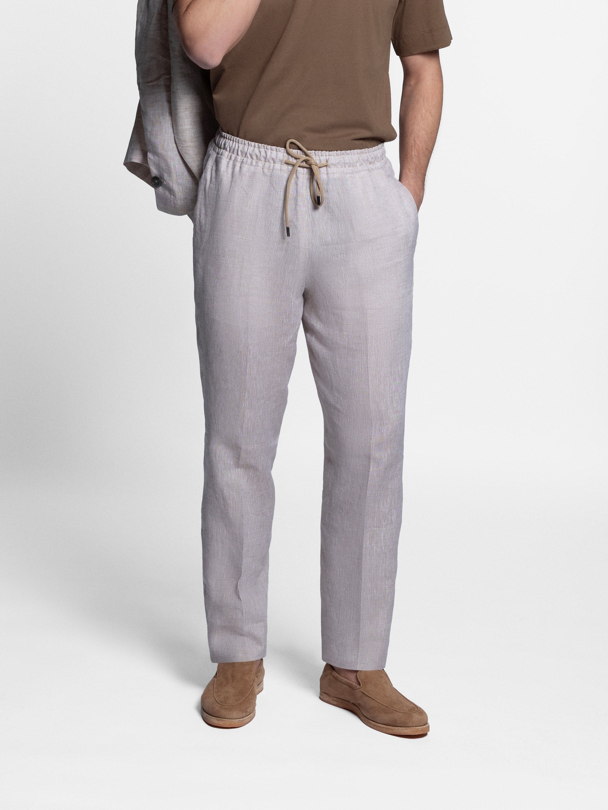 Fortino Unconstructed Linen Beach Suit