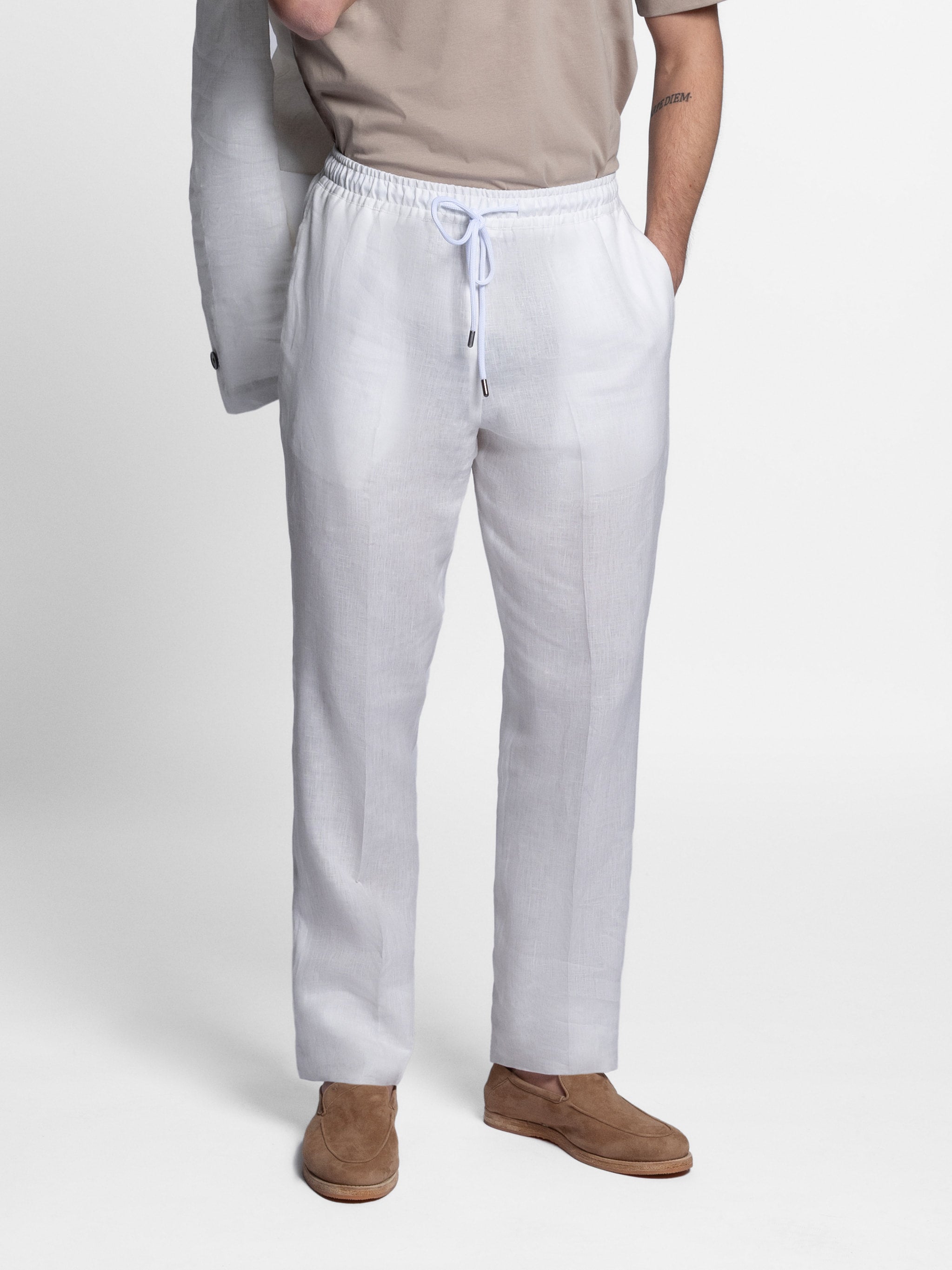 Fortino Unconstructed Linen Beach Suit