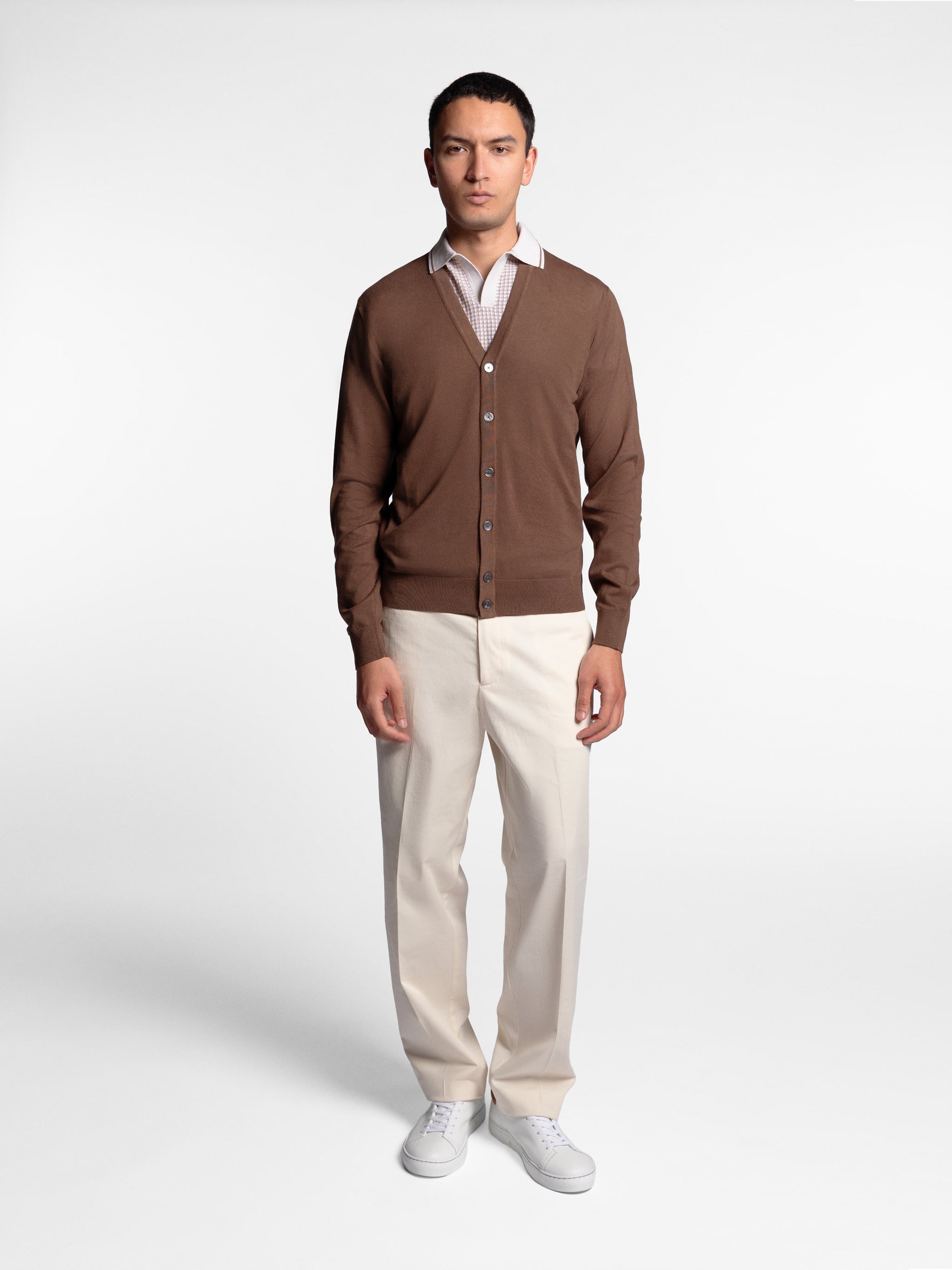 Remigio Open Work Bicollar Knit Skipper Polo
