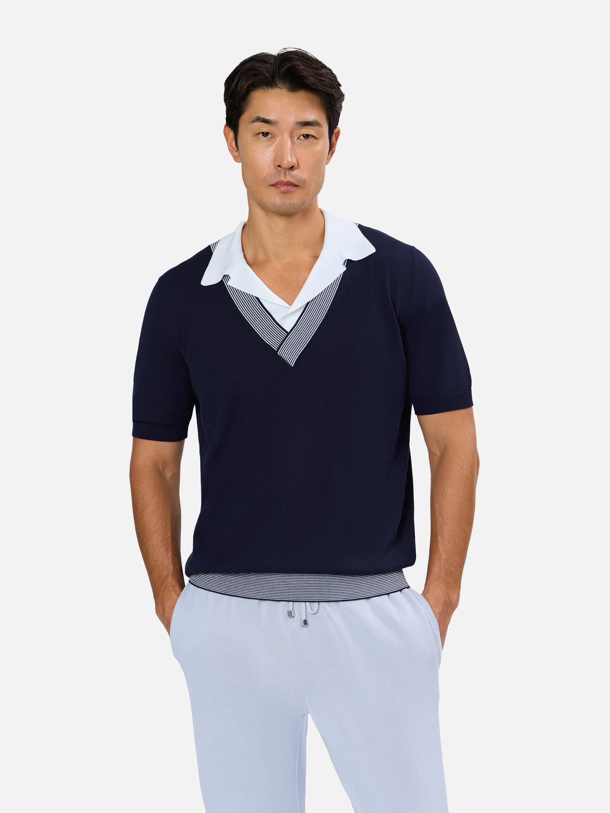 Marzio Wide Collar Open Skipper Polo