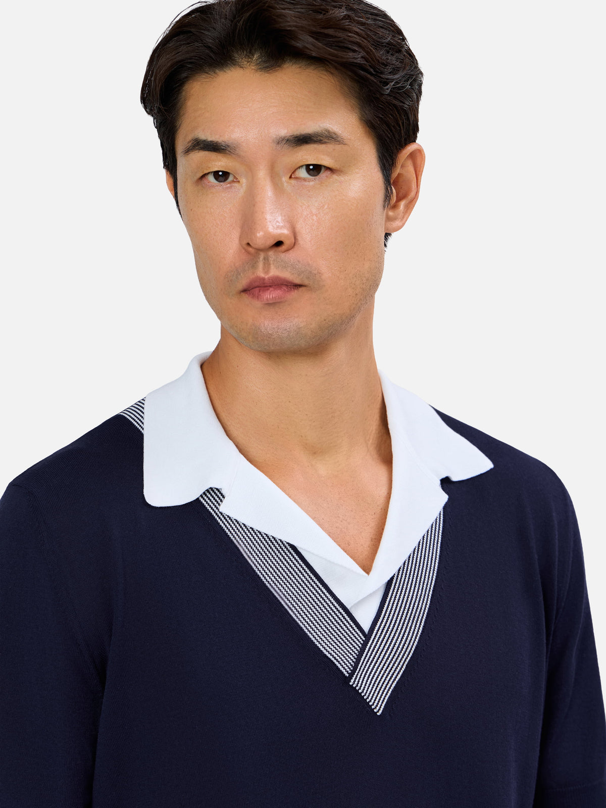 Marzio Wide Collar Open Skipper Polo