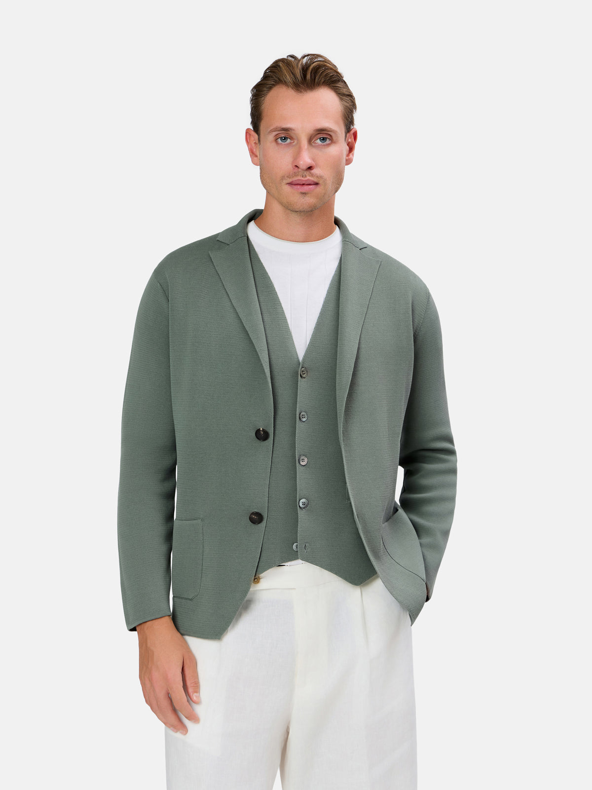 Crispino Single Breasted Knit Blazer