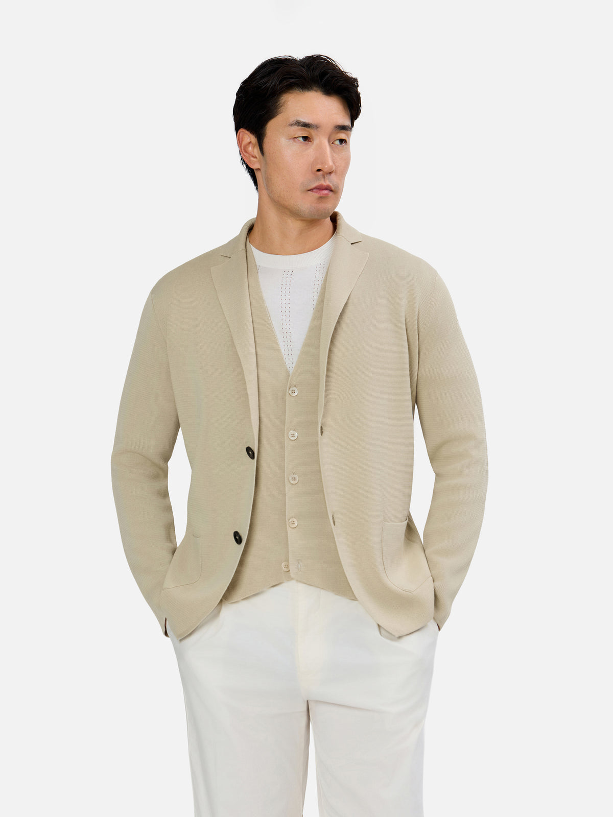 Crispino Single Breasted Knit Blazer