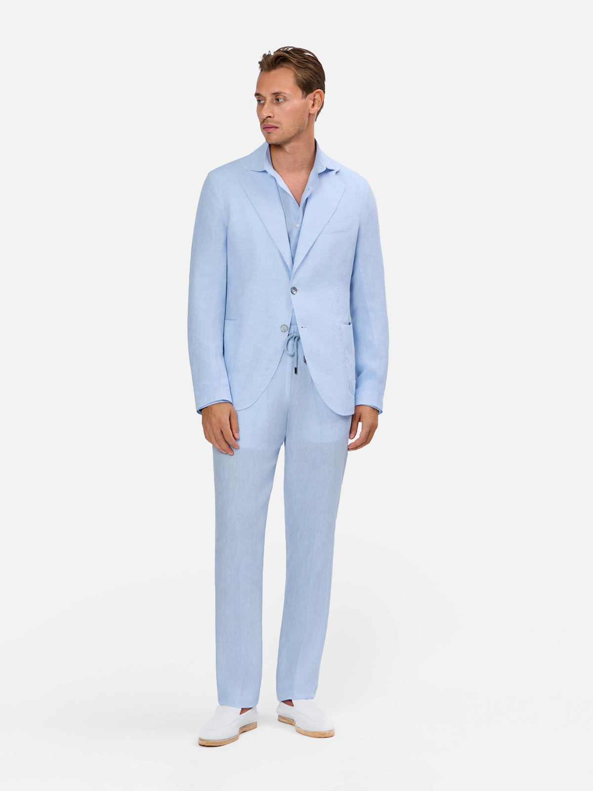 Fortino Unconstructed Linen Beach Suit