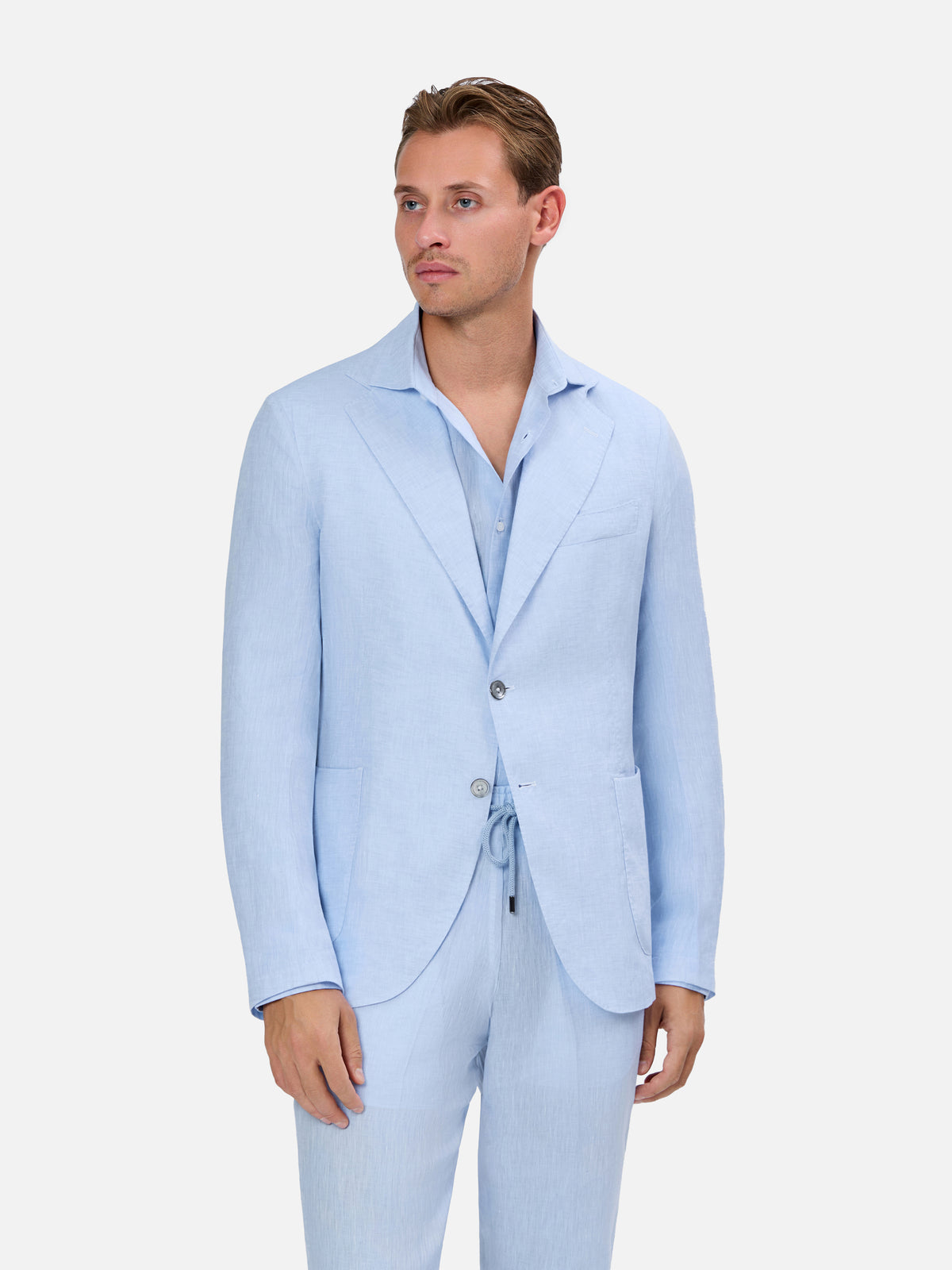 Fortino Unconstructed Linen Beach Suit