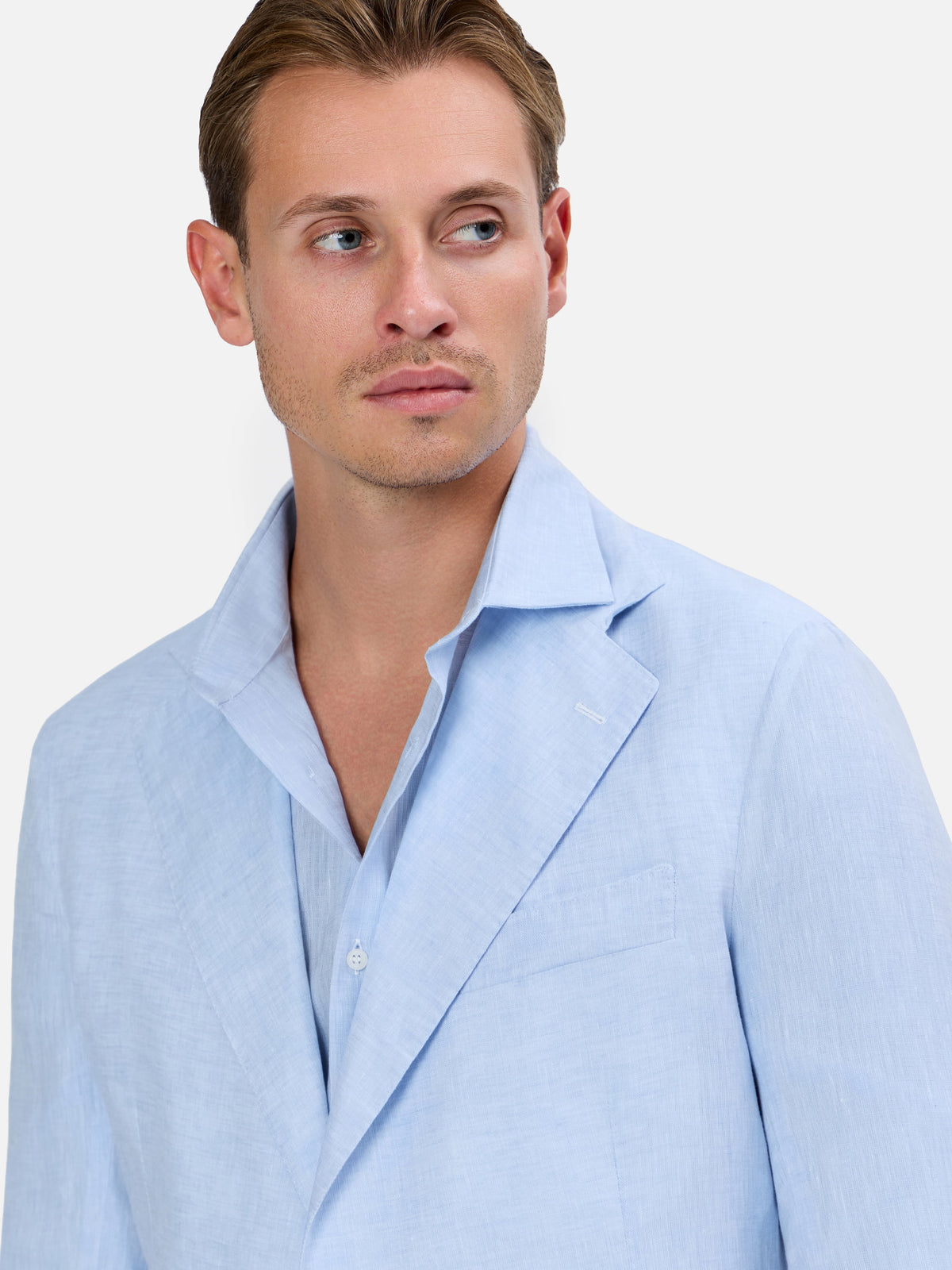 Fortino Unconstructed Linen Beach Suit