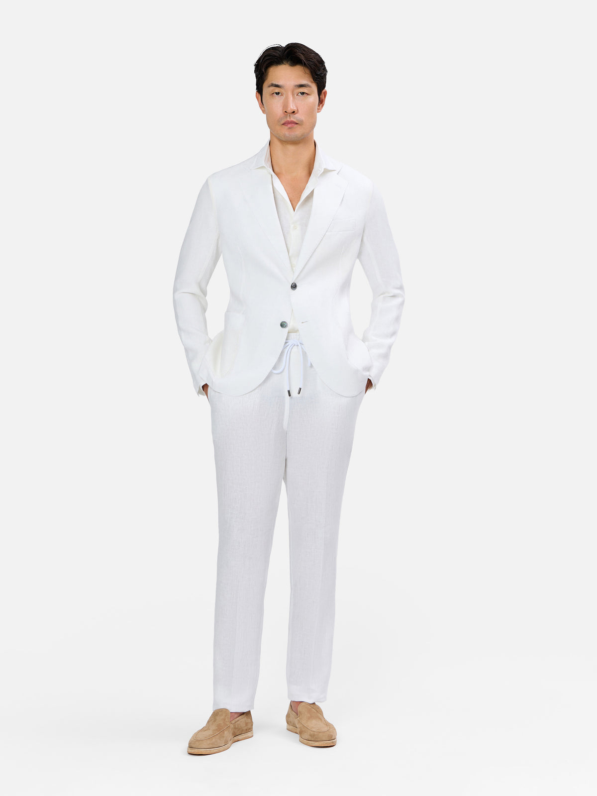 Fortino Unconstructed Linen Beach Suit