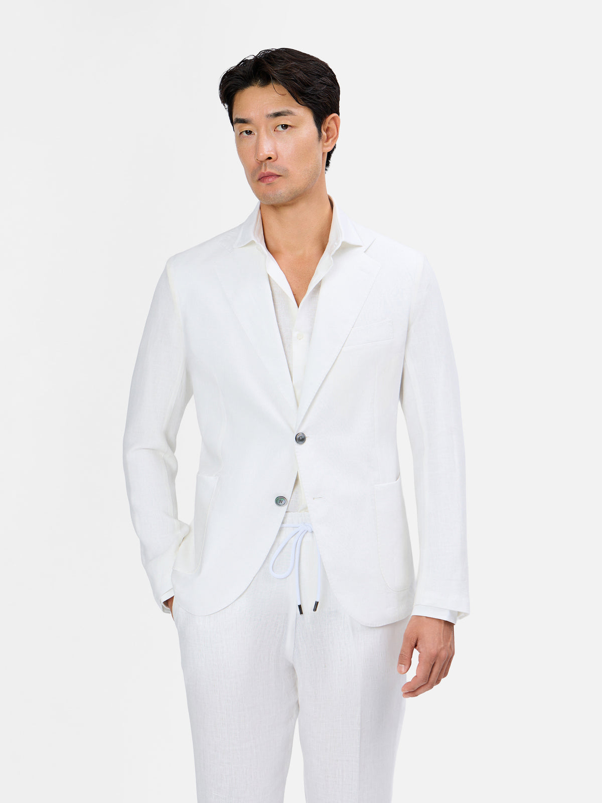 Fortino Unconstructed Linen Beach Suit