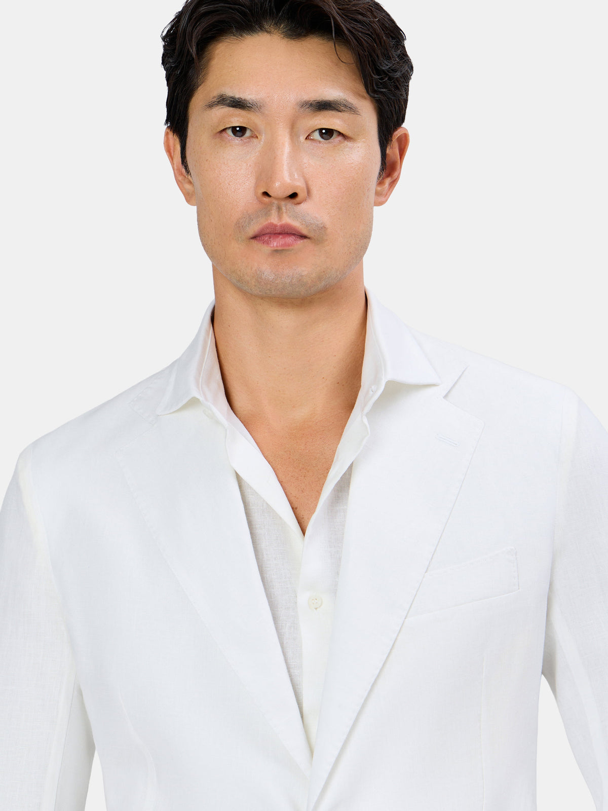 Fortino Unconstructed Linen Beach Suit