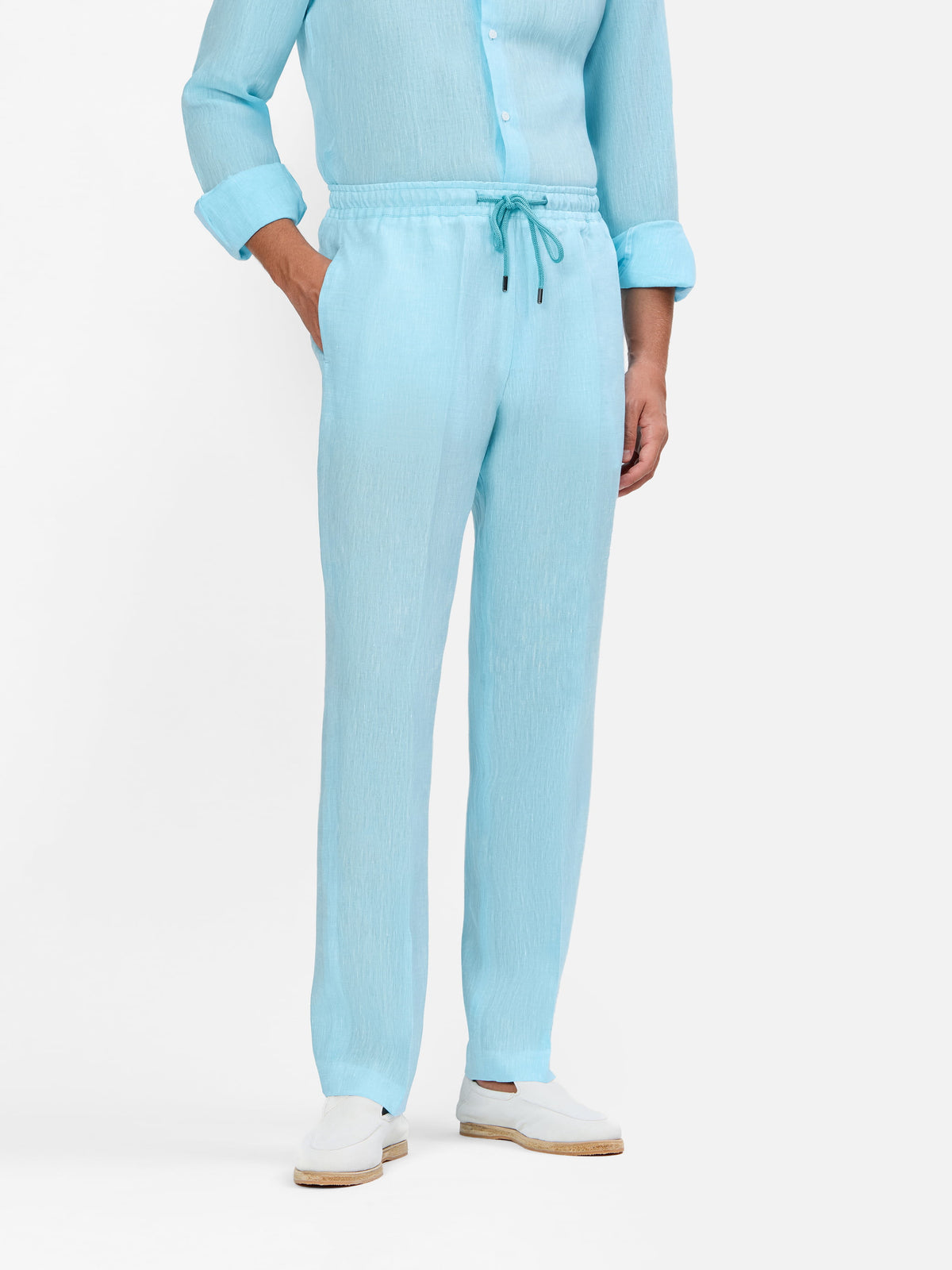 Fortino Unconstructed Linen Beach Suit