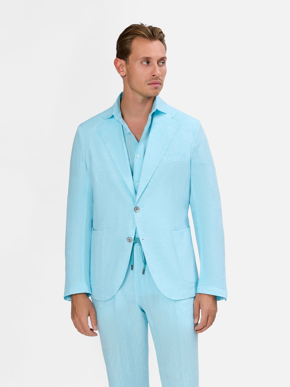 Fortino Unconstructed Linen Beach Suit