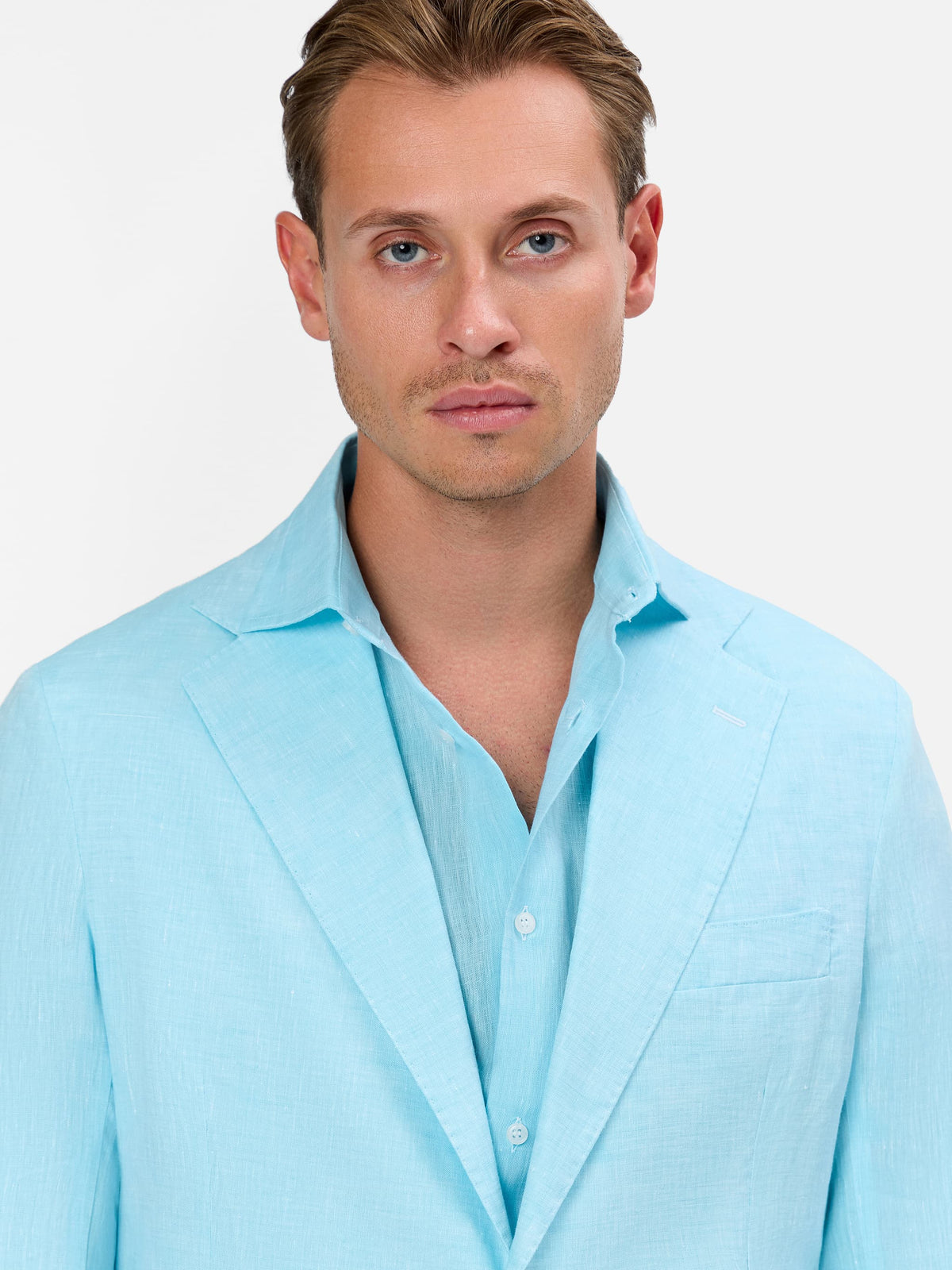 Fortino Unconstructed Linen Beach Suit