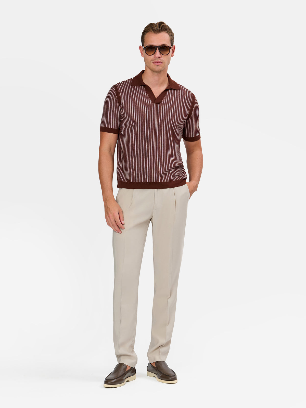 Perrino Knit Sailor Shirt with Contrast