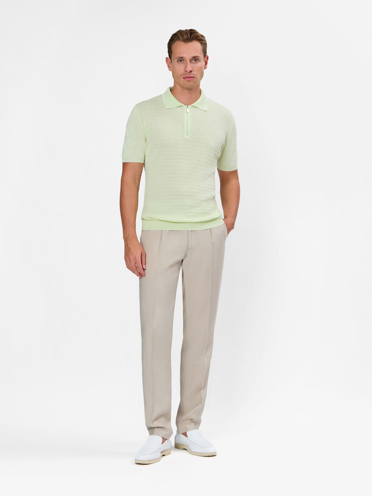 Floriano Structured Zip Polo