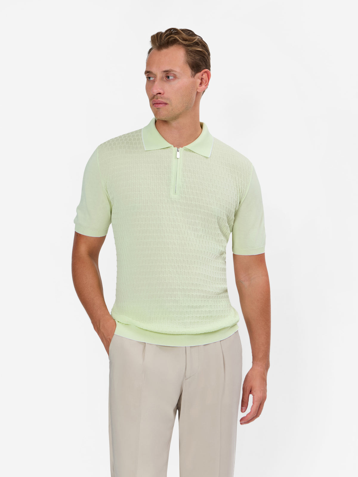 Floriano Structured Zip Polo