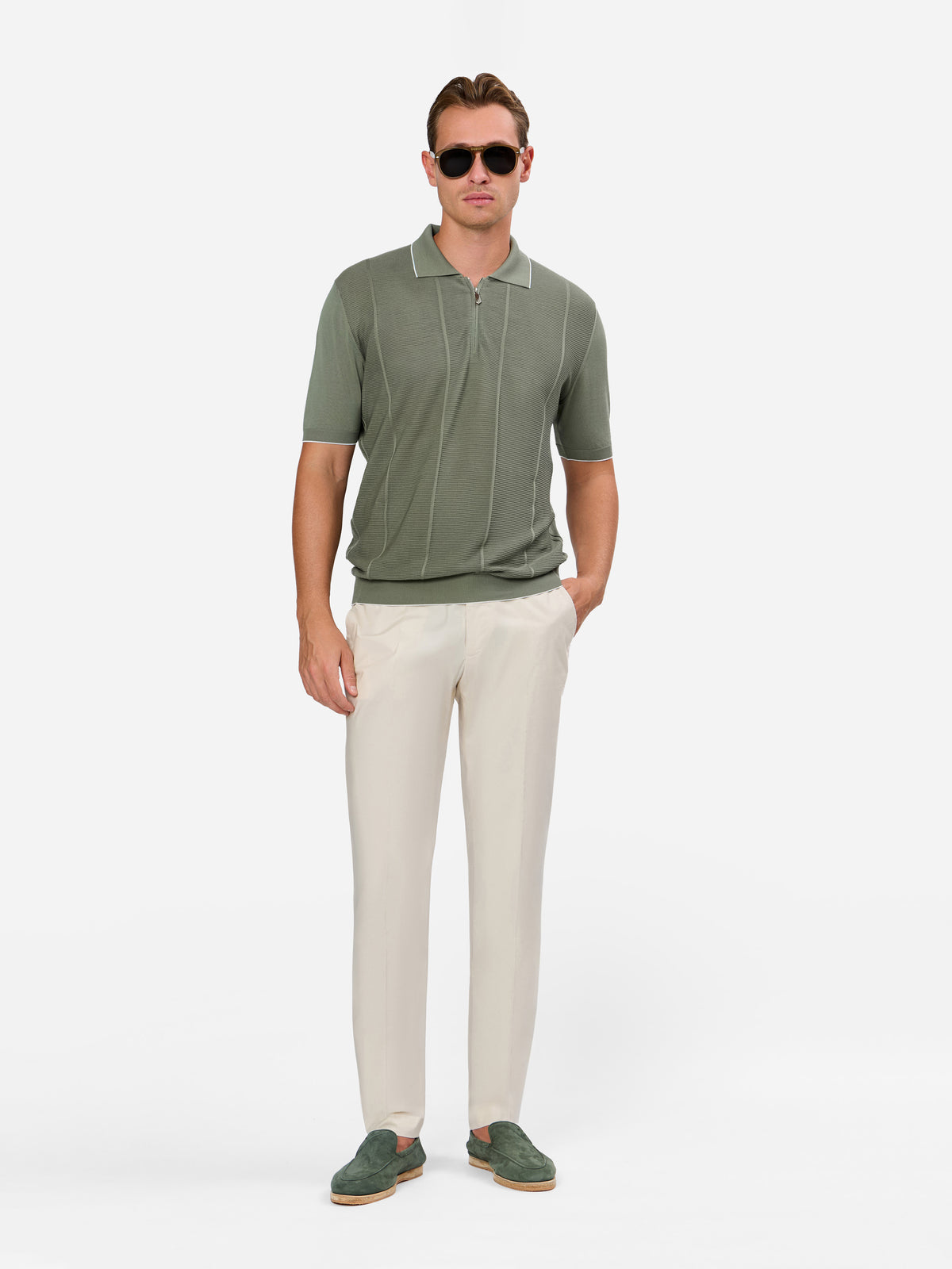 Giavello Structured Zip Polo