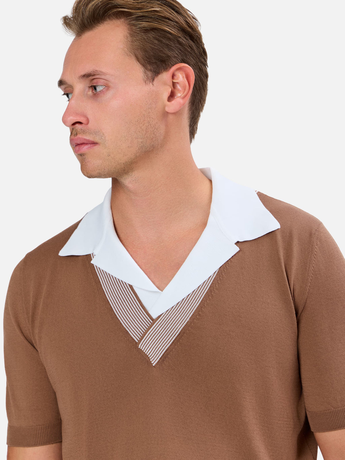 Marzio Wide Collar Open Skipper Polo