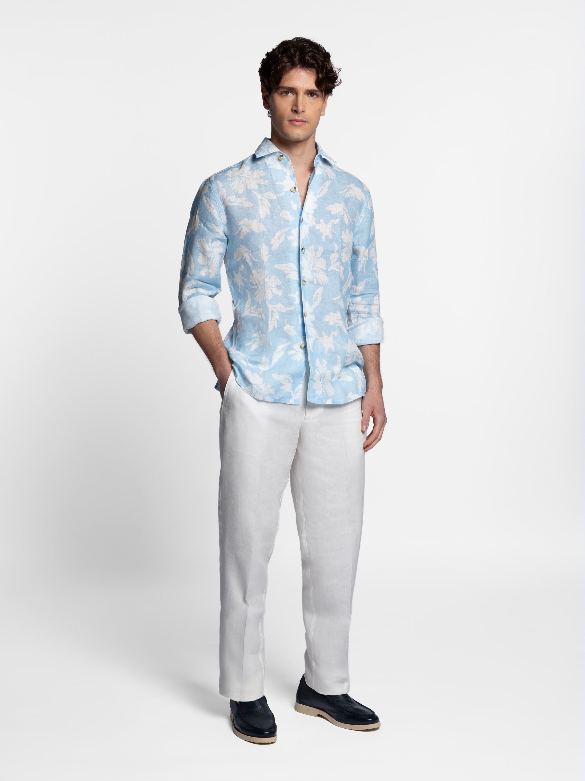 Baldovino Bahamas Linen Shirt with Motif