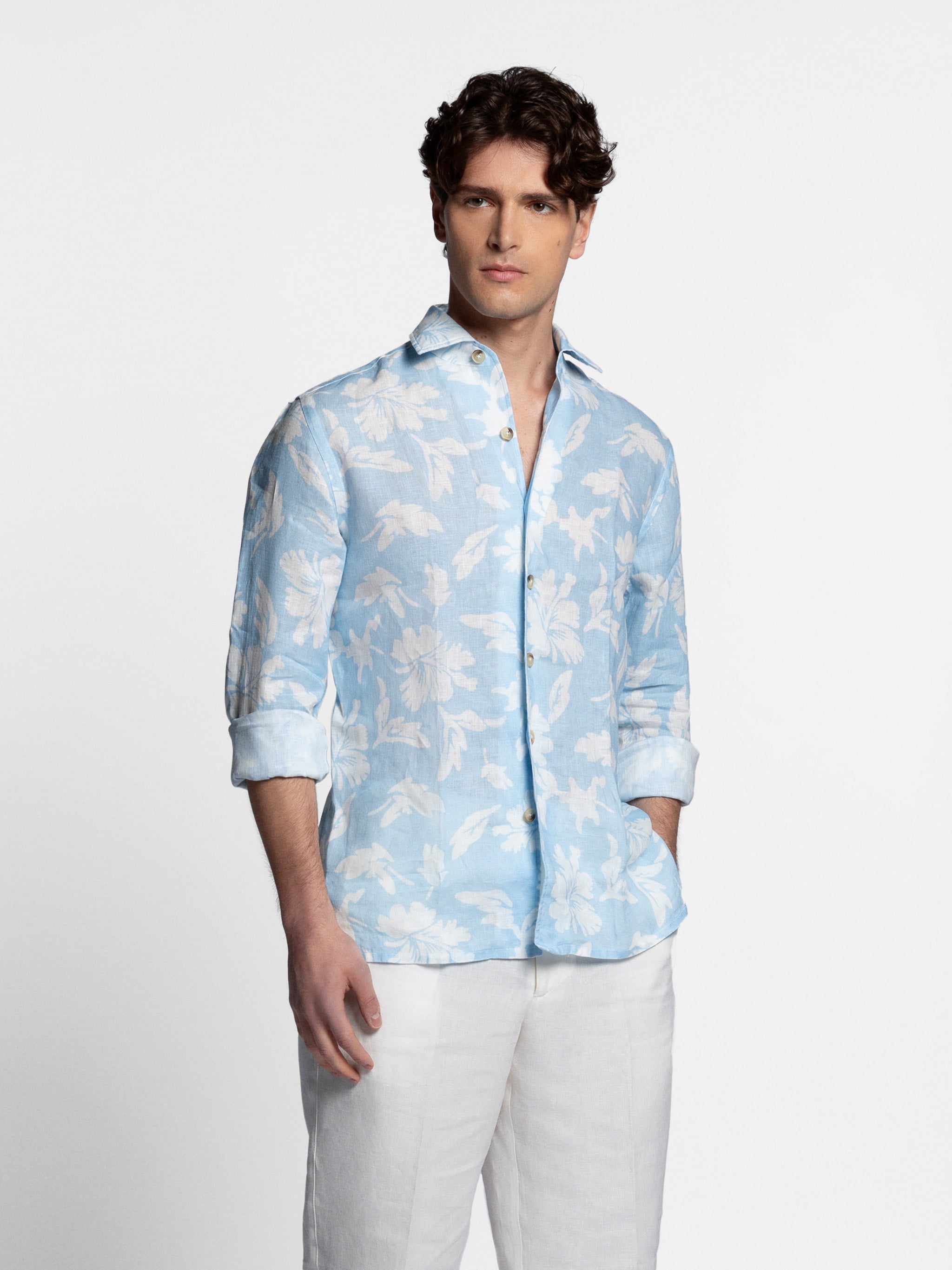 Baldovino Bahamas Linen Shirt with Motif