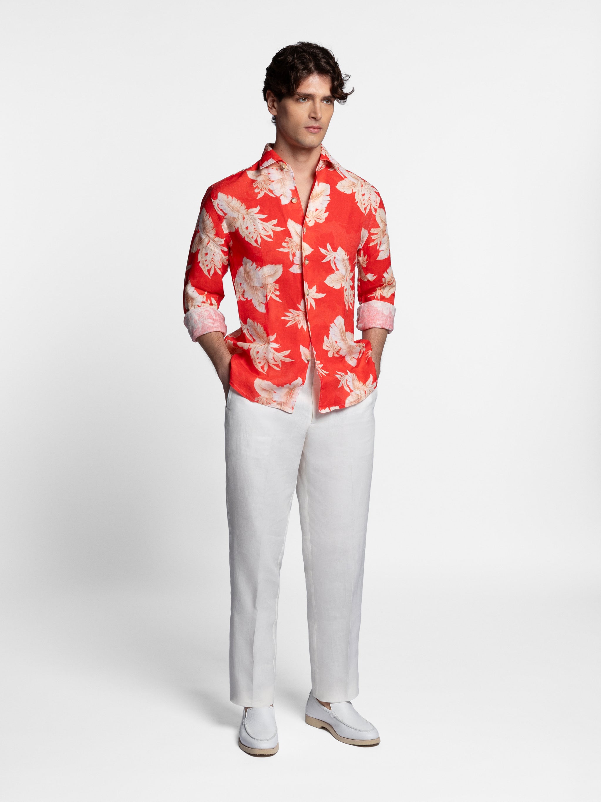 Baldovino Bahamas Linen Shirt with Motif