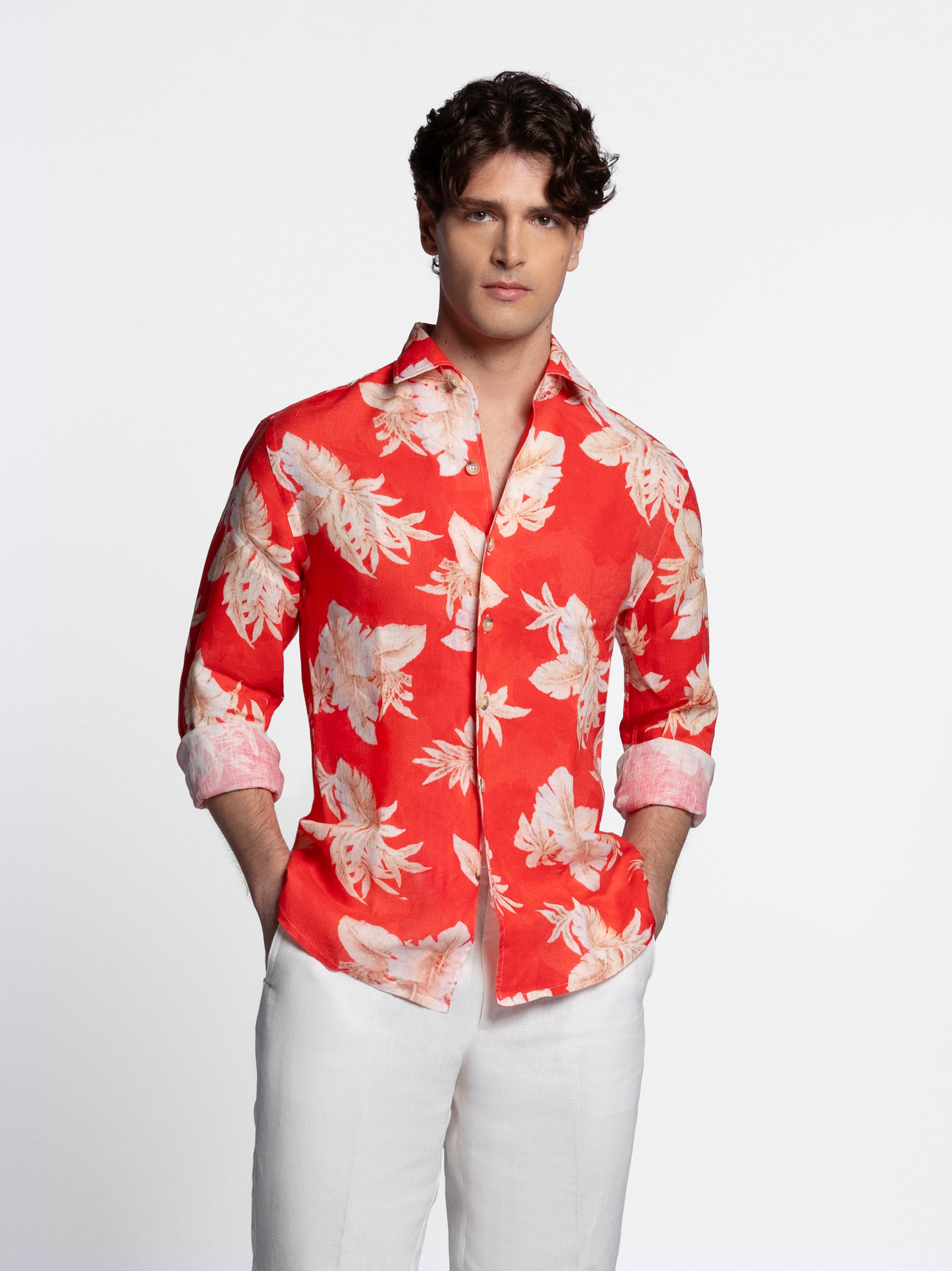 Baldovino Bahamas Linen Shirt with Motif
