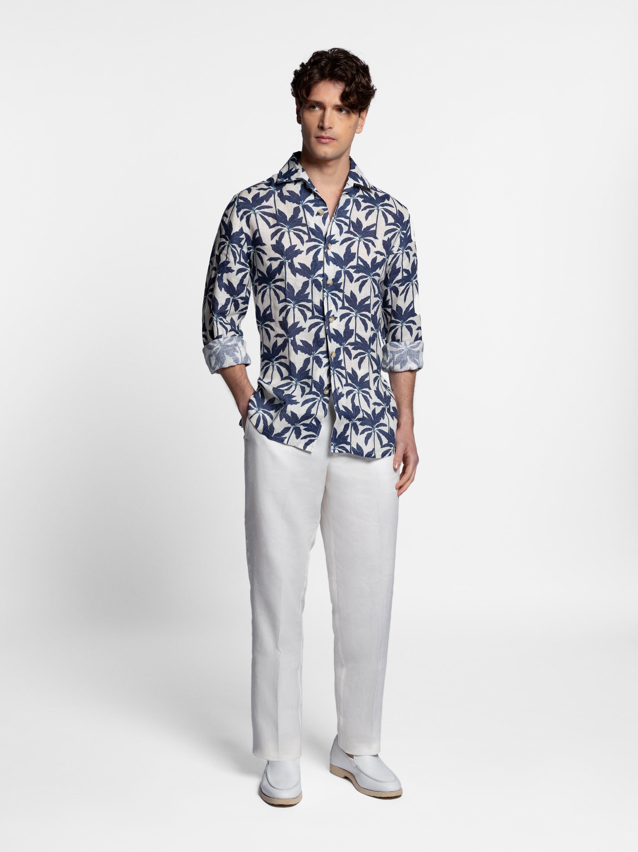 Baldovino Bahamas Linen Shirt with Motif