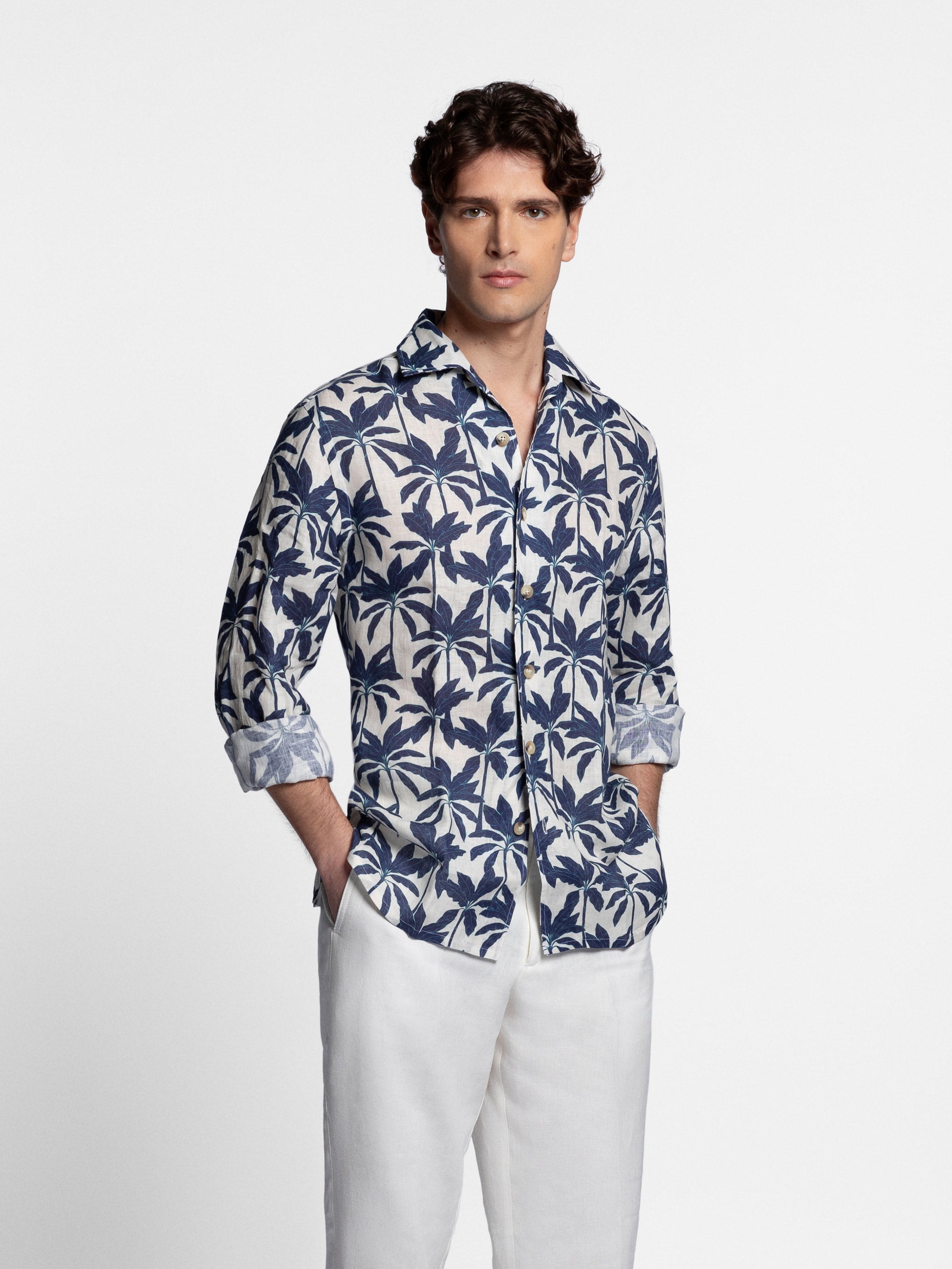 Baldovino Bahamas Linen Shirt with Motif