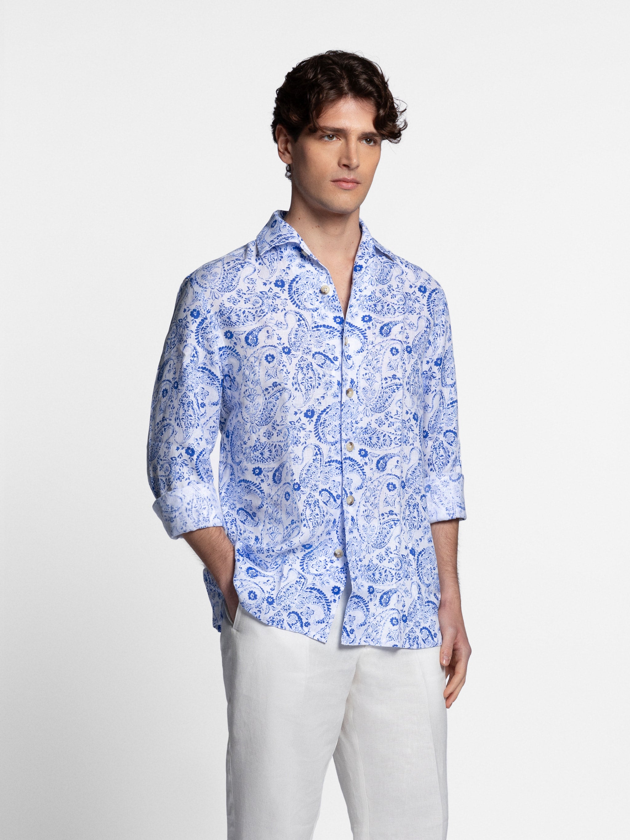 Abramo Shirt  Bahamas Linen Shirt with Motif