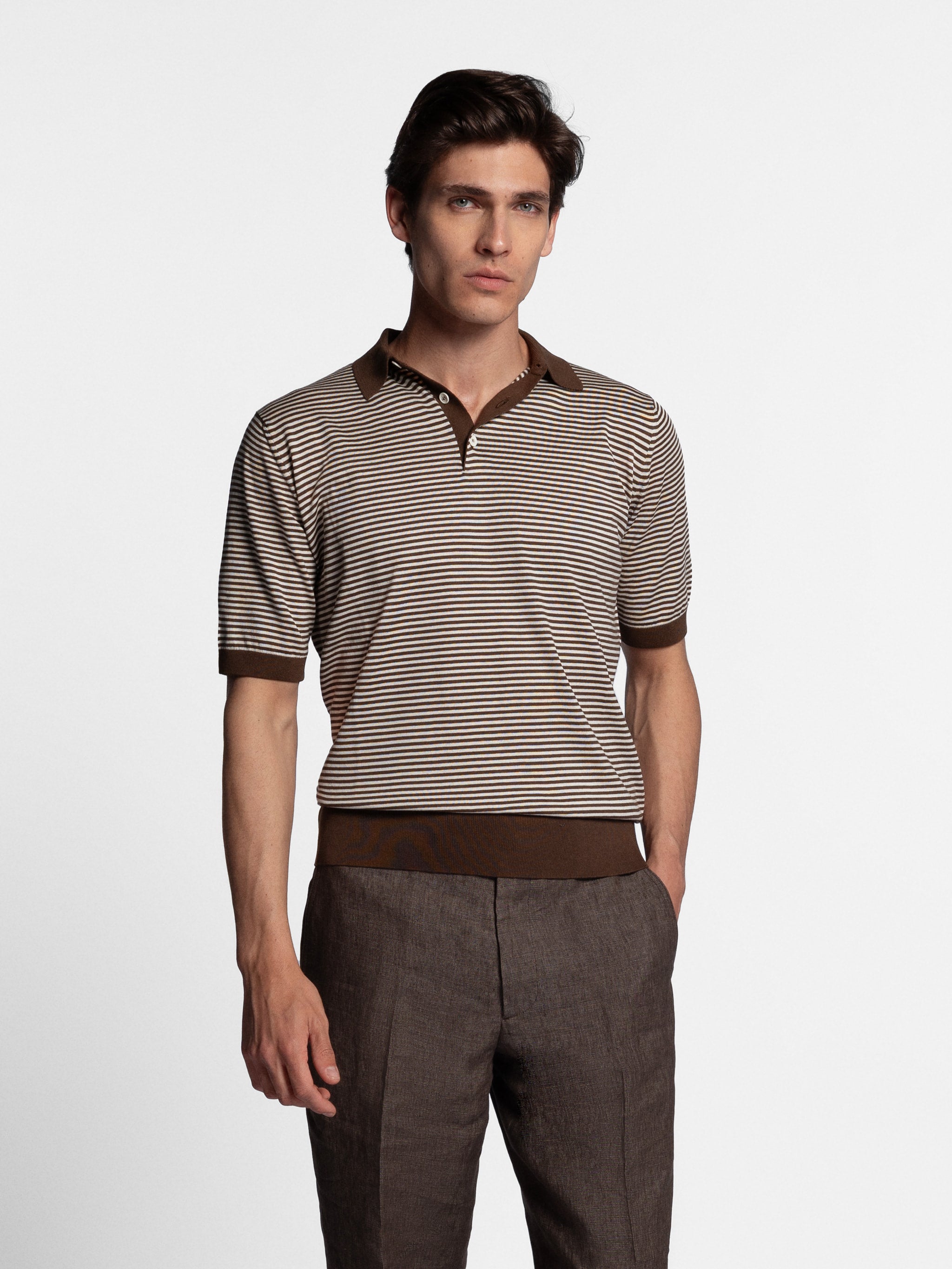 Ceviano S/SL Striped Polo