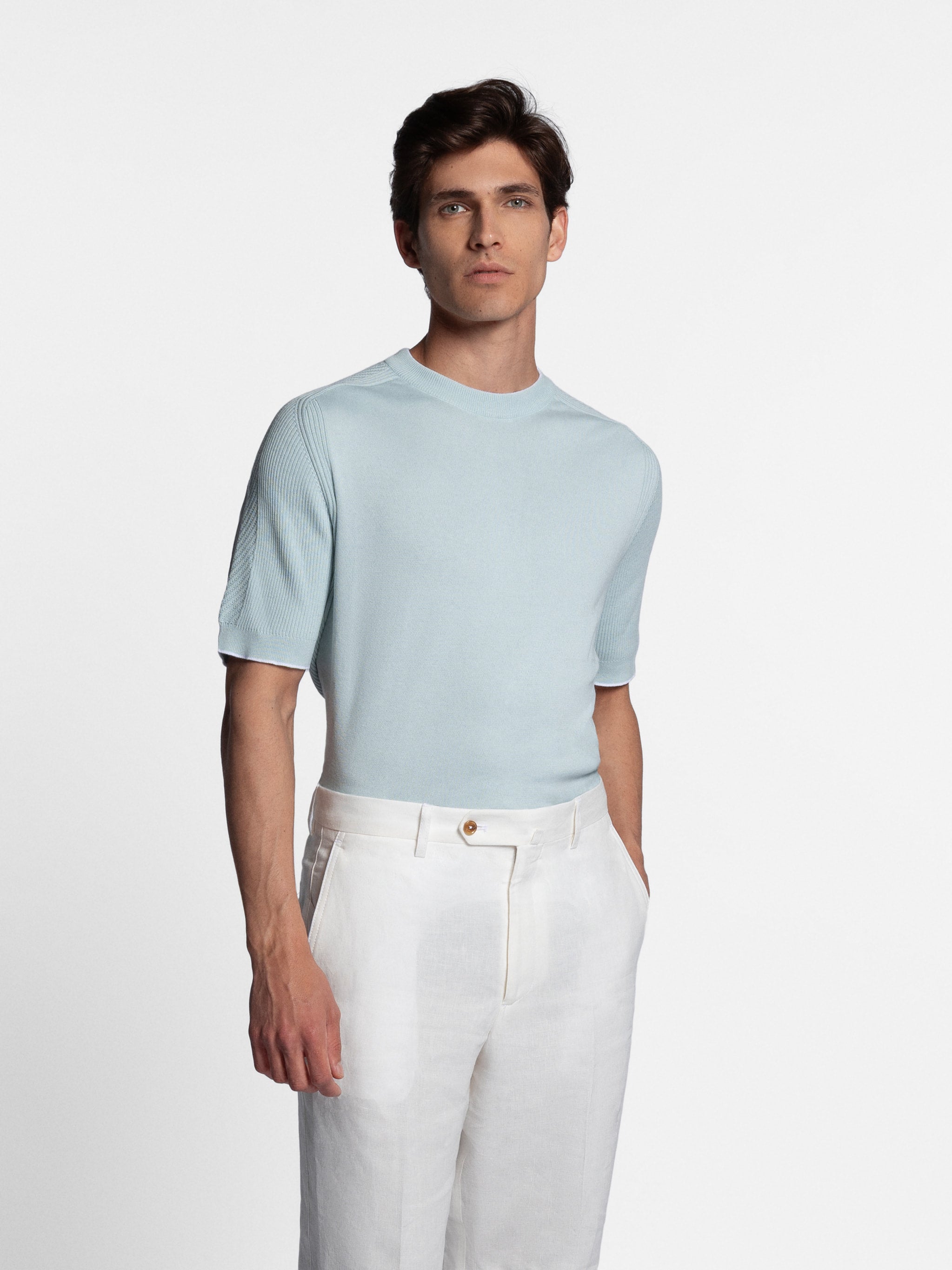 Valerico Open Stitch Shoulder Crewneck