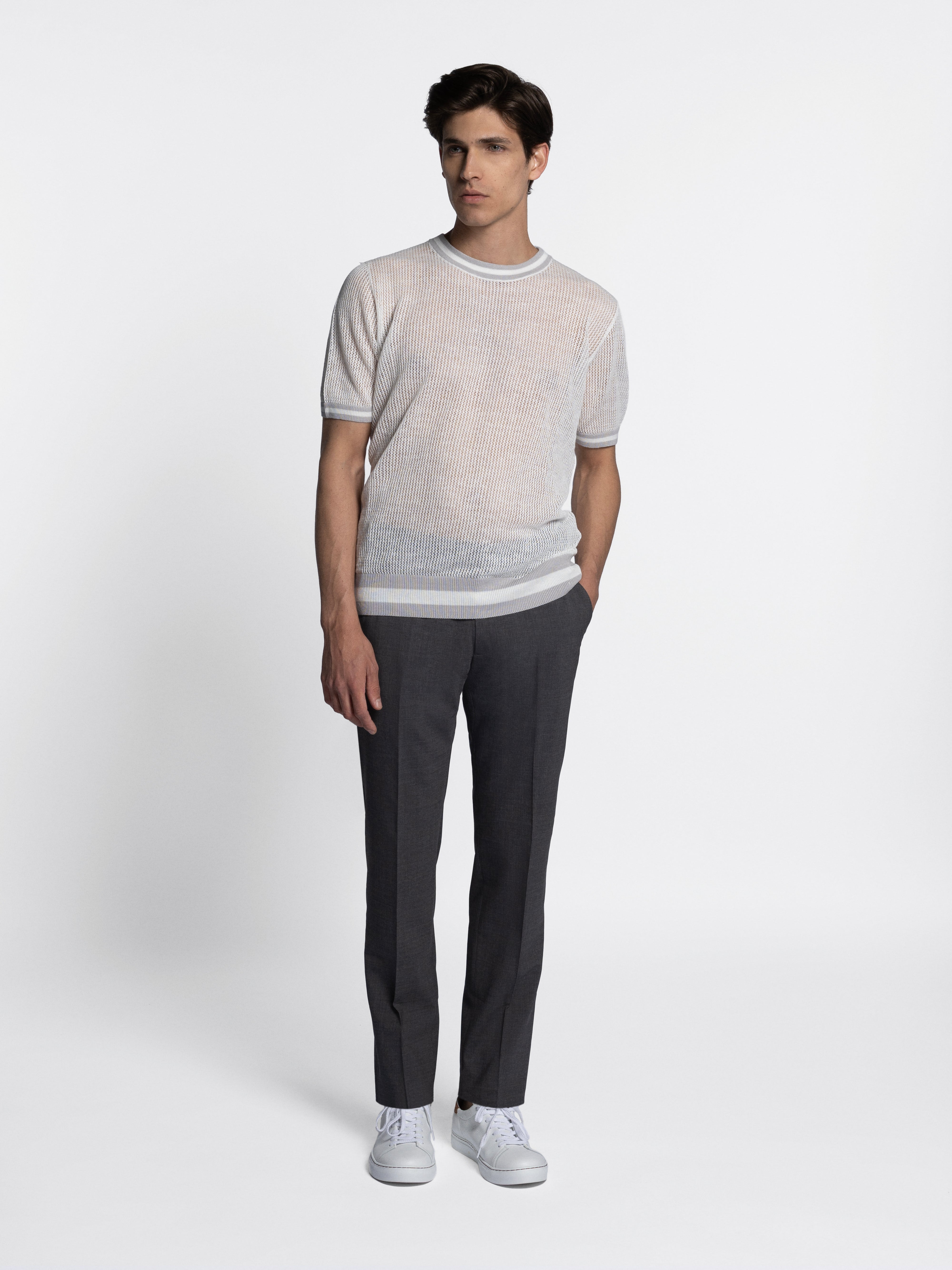 Morvello Open Knitted Crewneck T-Shirt